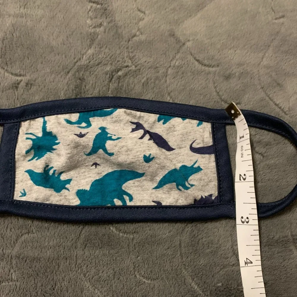 NWOT | Baby Dinosaur Material Mask | Navy, Gray & Teal